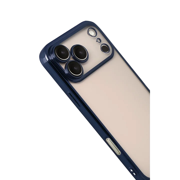 Mey İthalat®   iPhone 17 Pro  Lensli Silikon - Lacivert