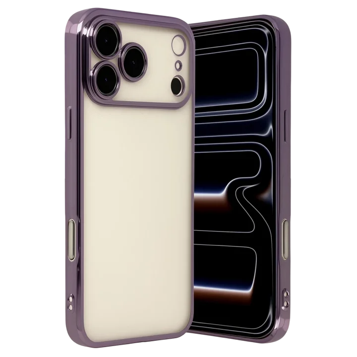 Mey İthalat®   iPhone 17 Pro  Lensli Silikon - Mor