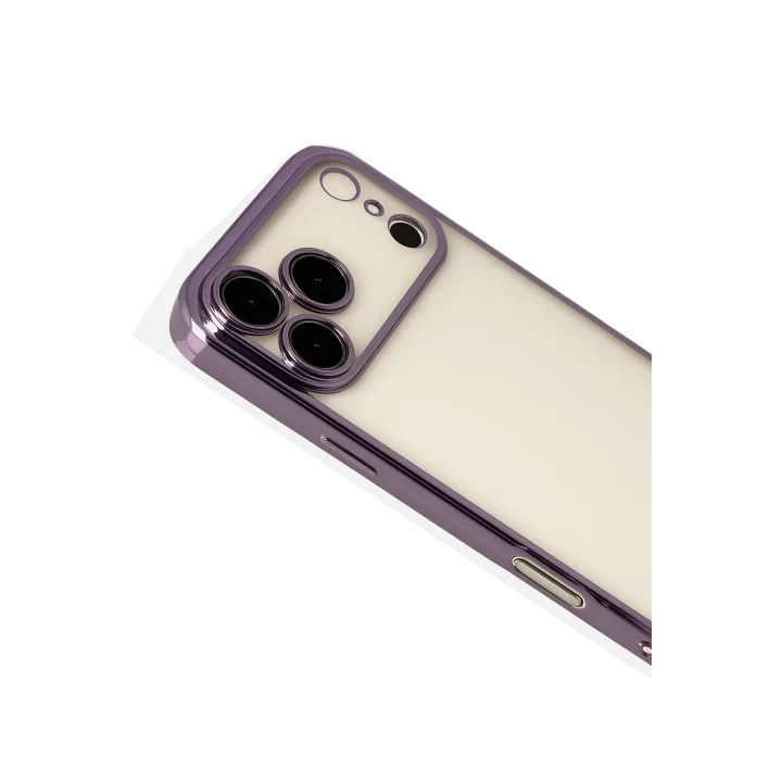 Mey İthalat®   iPhone 17 Pro  Lensli Silikon - Mor