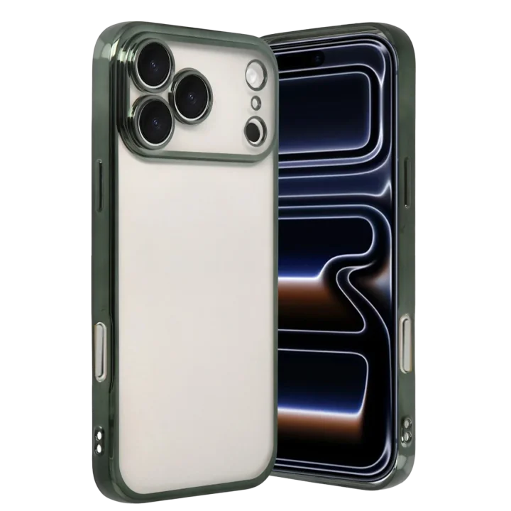 Mey İthalat®   iPhone 17 Pro  Lensli Silikon - Yeşil