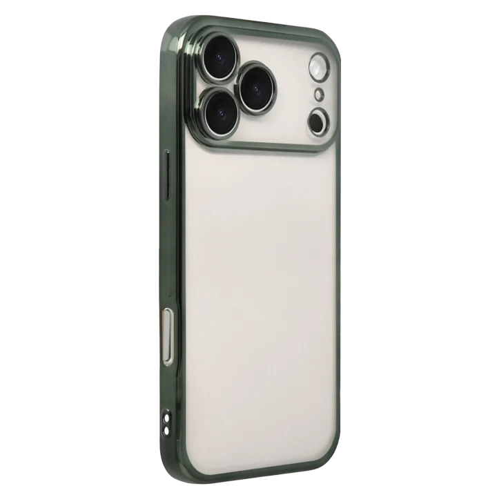 Mey İthalat®   iPhone 17 Pro  Lensli Silikon - Yeşil