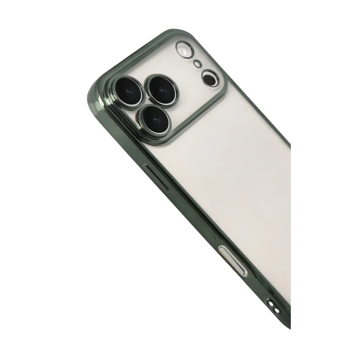 Mey İthalat®   iPhone 17 Pro  Lensli Silikon - Yeşil