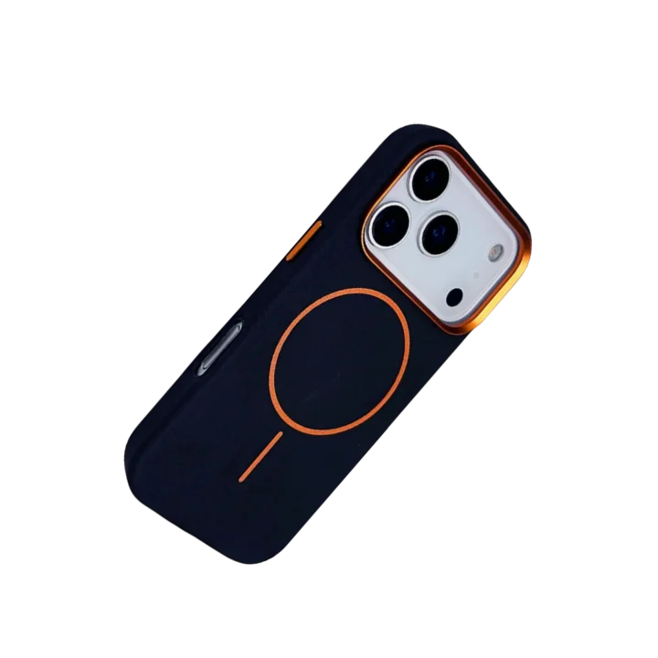 Mey İthalat®   iPhone 17 Pro Luno Deri Magsafe Kapak - Mavi