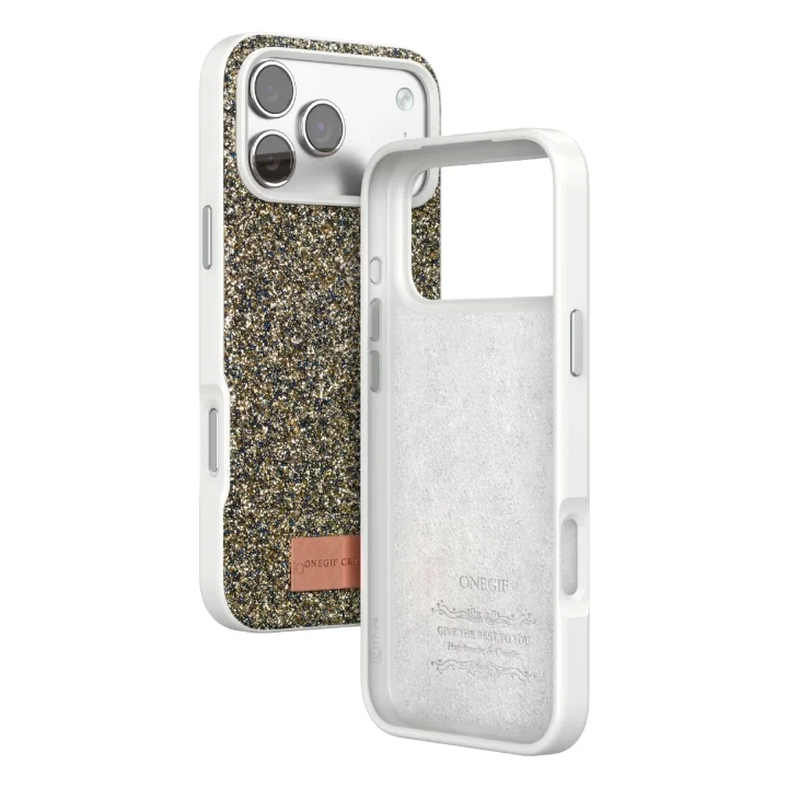 Mey İthalat®  Apple iPhone 17 Pro Max Bright Simli Kapak - Çöl Titanyum