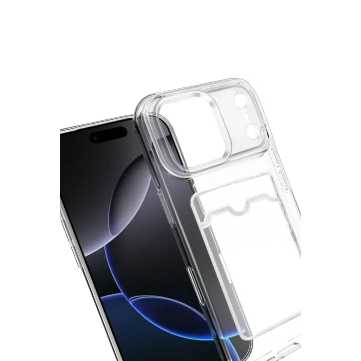 Mey İthalat®  Apple iPhone 17 Pro Max Kart Şeffaf Silikon - Şeffaf