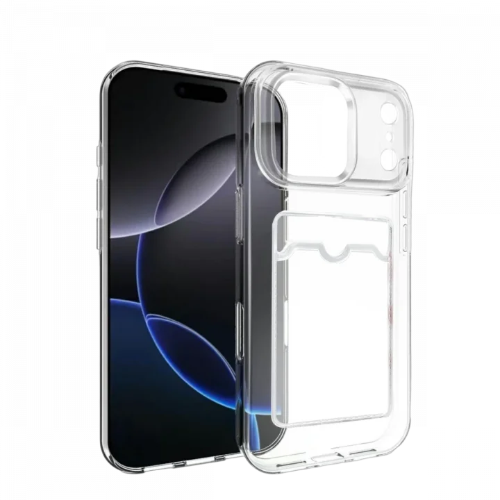 Mey İthalat®  Apple iPhone 17 Pro Max Kart Şeffaf Silikon - Şeffaf