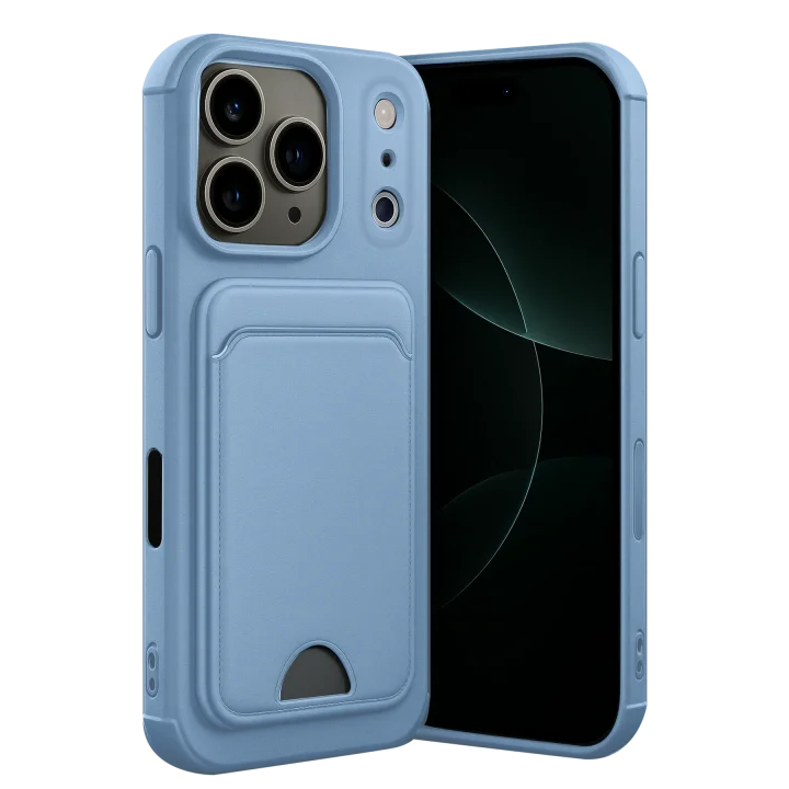 Mey İthalat®  Apple iPhone 17 Pro Max Kelvin Kartvizitli Silikon - Mavi