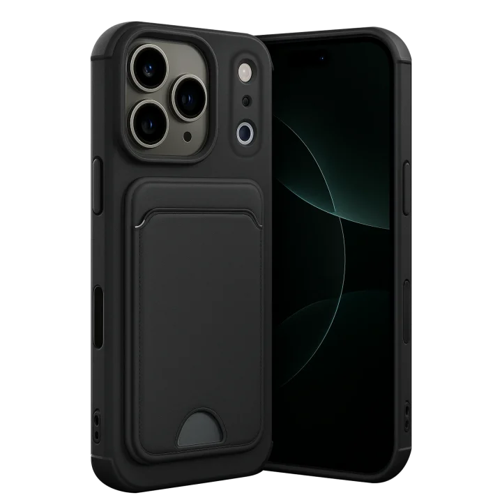 Mey İthalat®  Apple iPhone 17 Pro Max Kelvin Kartvizitli Silikon - Siyah