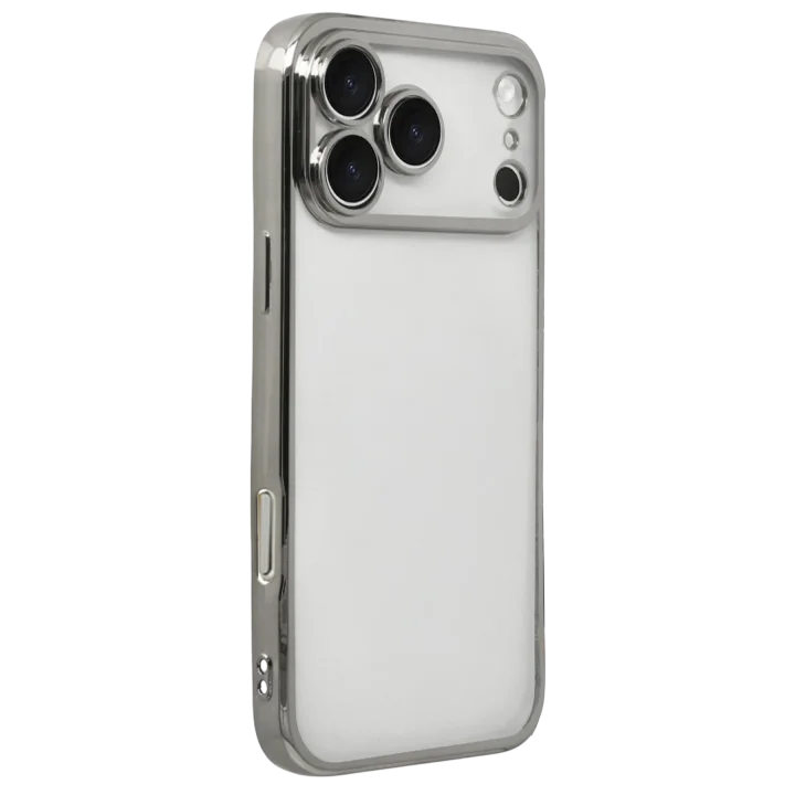 Mey İthalat®  Apple iPhone 17 Pro Max  Lensli Silikon - Gümüş