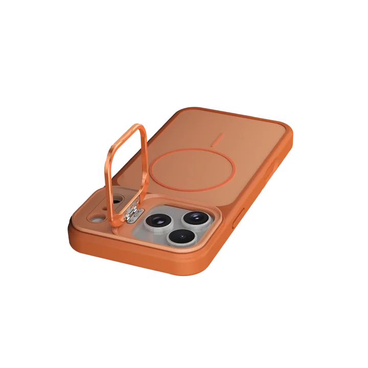 Mey İthalat®   iPhone 17 Pro Max Pale Magsafe Standlı Kapak - Turuncu