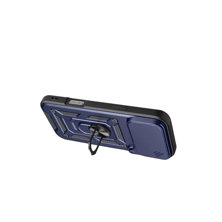 Mey İthalat®  Apple iPhone 17 Pro Max Pars Lens Yüzüklü Silikon - Lacivert