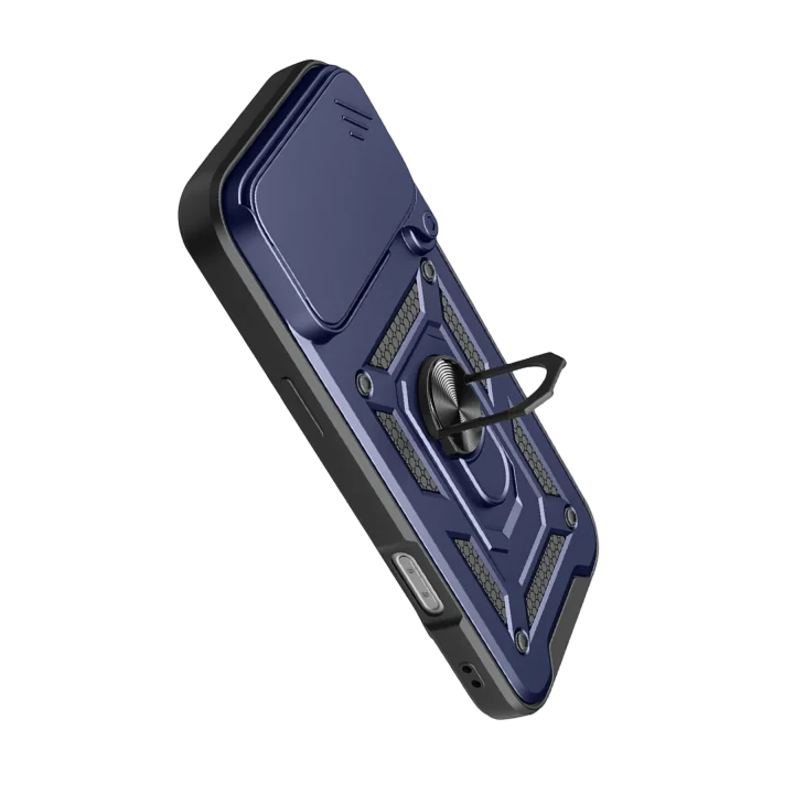 Mey İthalat®  Apple iPhone 17 Pro Max Pars Lens Yüzüklü Silikon - Lacivert