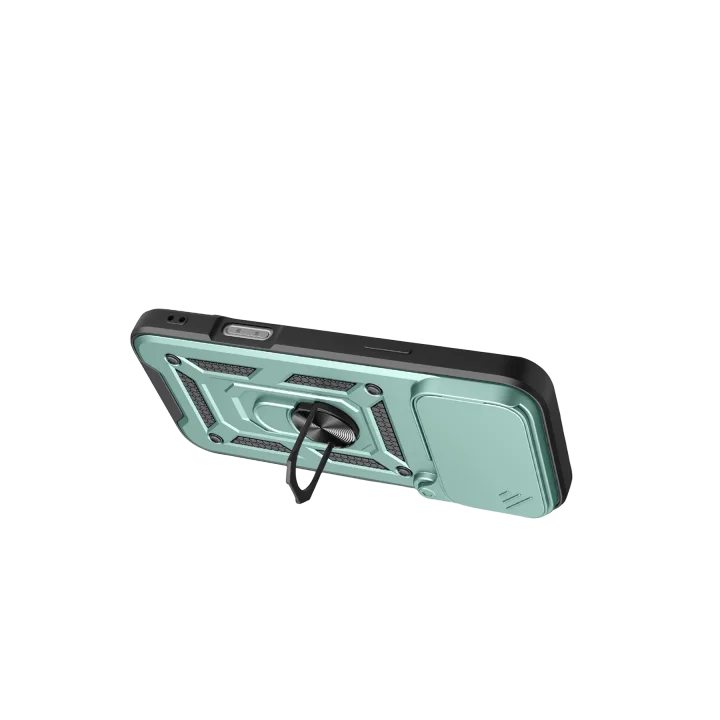 Mey İthalat®  Apple iPhone 17 Pro Max Pars Lens Yüzüklü Silikon - Yeşil