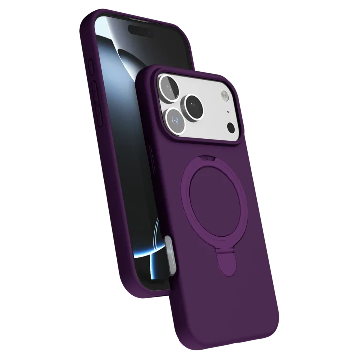 Mey İthalat®  Apple iPhone 17 Pro Max Regal Magsafe Standlı Kapak - Derin Mor