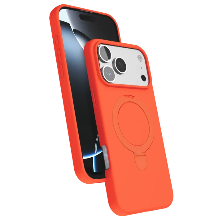 Mey İthalat®   iPhone 17 Pro Max Regal Magsafe Standlı Kapak - Turuncu