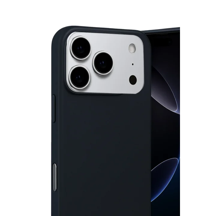 Mey İthalat®   iPhone 17 Pro Nano içi Kadife Silikon - Siyah