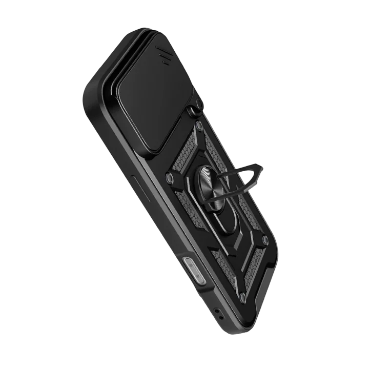 Mey İthalat®  Apple iPhone 17 Pro Pars Lens Yüzüklü Silikon - Siyah