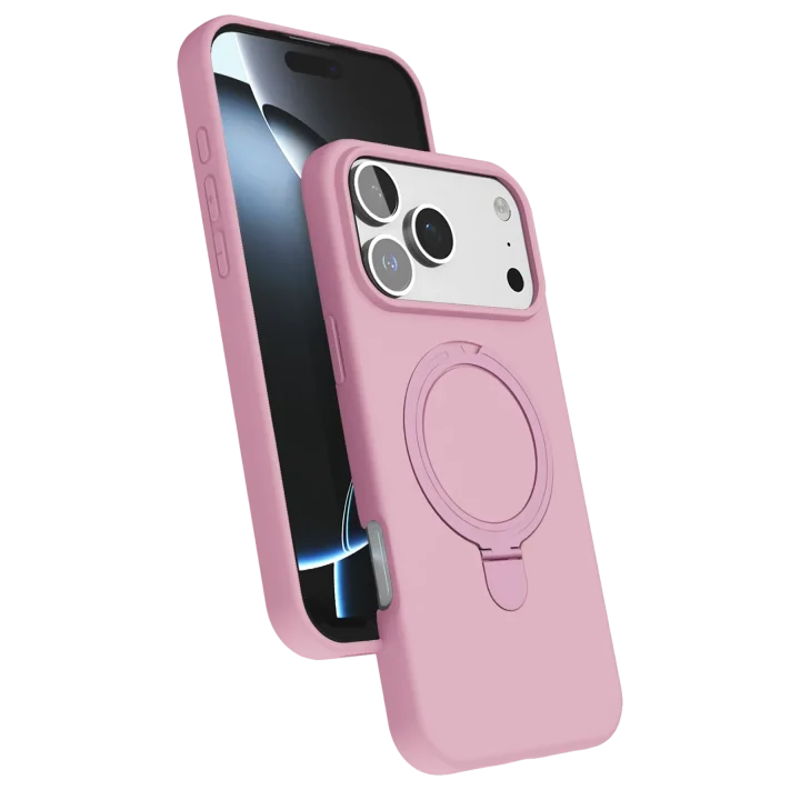 Mey İthalat®  Apple iPhone 17 Pro Regal Magsafe Standlı Kapak - Açık Pembe