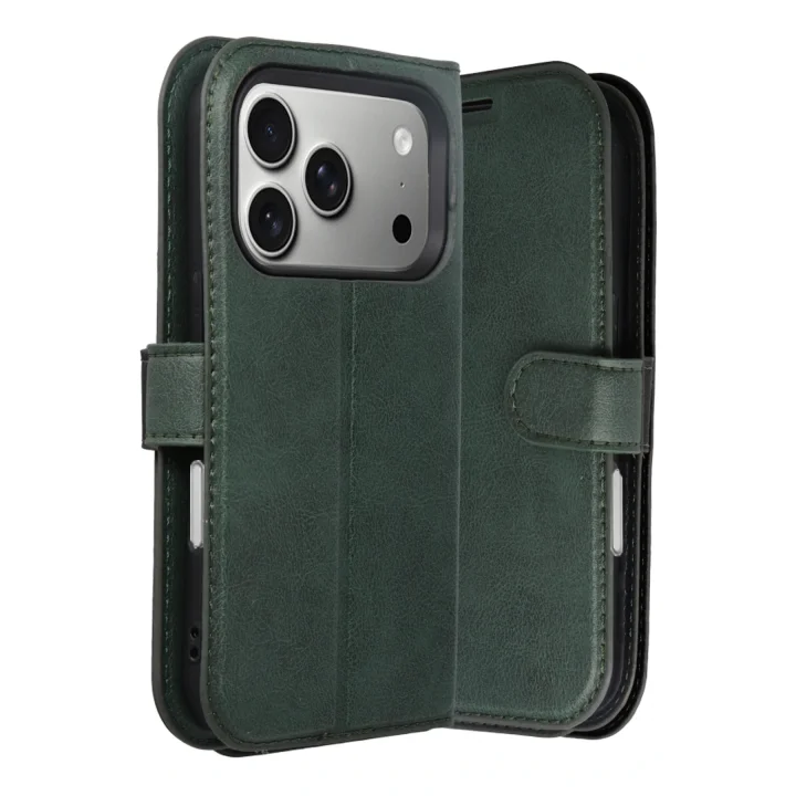 Mey İthalat®  Apple iPhone 17 Pro Trend S Plus Kapaklı Kılıf - Yeşil