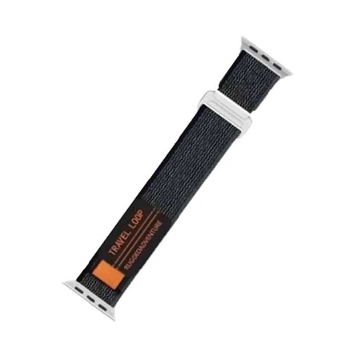 Mey İthalat®  Apple Watch 38mm Alice Kumaş Kordon - Siyah-Gri