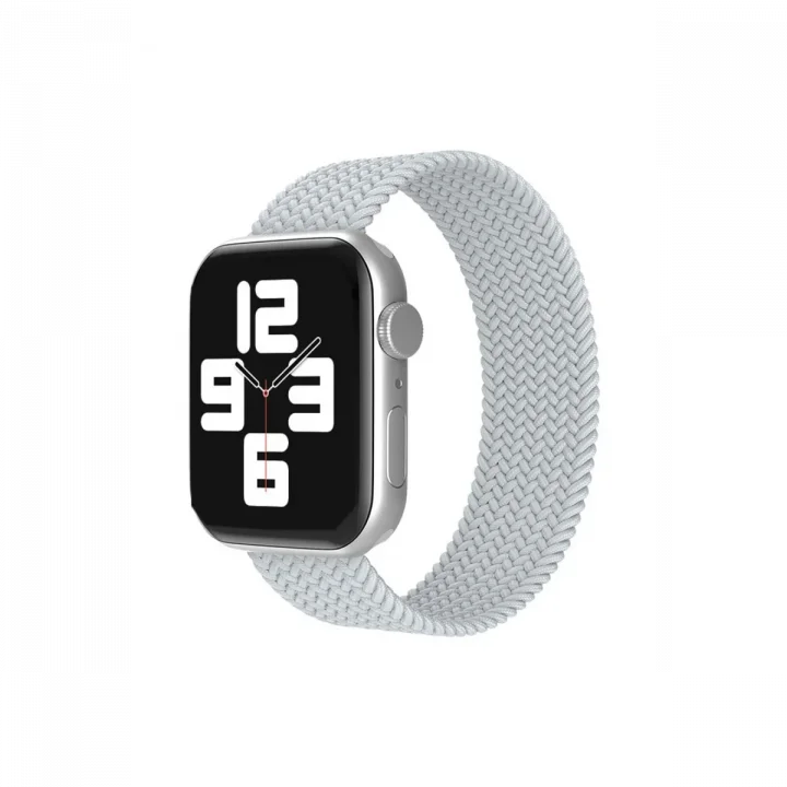 Mey İthalat®  Apple Watch 38mm Ayarlı Solo Silikon Kordon - Beyaz