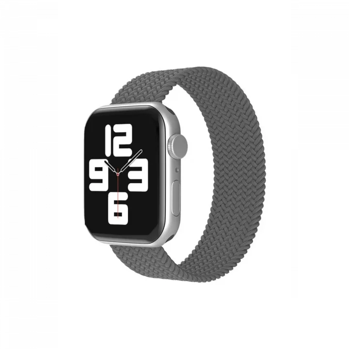 Mey İthalat®  Apple Watch 38mm Ayarlı Solo Silikon Kordon - Gri