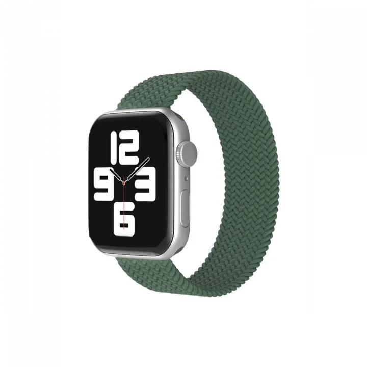 Mey İthalat®  Apple Watch 38mm Ayarlı Solo Silikon Kordon - Haki Yeşil