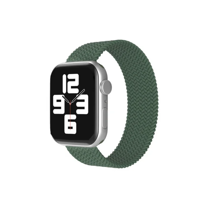Mey İthalat®  Apple Watch 38mm Ayarlı Solo Silikon Kordon - Haki Yeşil
