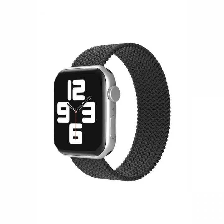 Mey İthalat®  Apple Watch 38mm Ayarlı Solo Silikon Kordon - Siyah