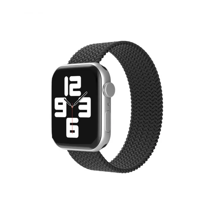 Mey İthalat®  Apple Watch 38mm Ayarlı Solo Silikon Kordon - Siyah