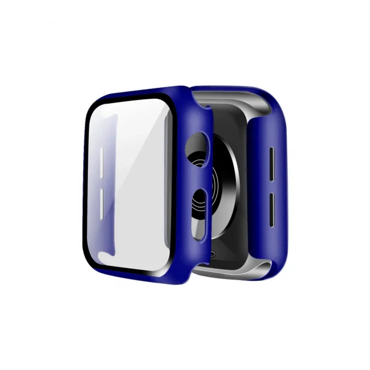 Mey İthalat®  Apple Watch 38mm Camlı Kasa Ekran Koruyucu - Lacivert