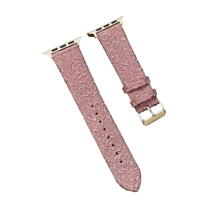 Mey İthalat®  Apple Watch 38mm Creeper Desenli Kordon - Rose Gold