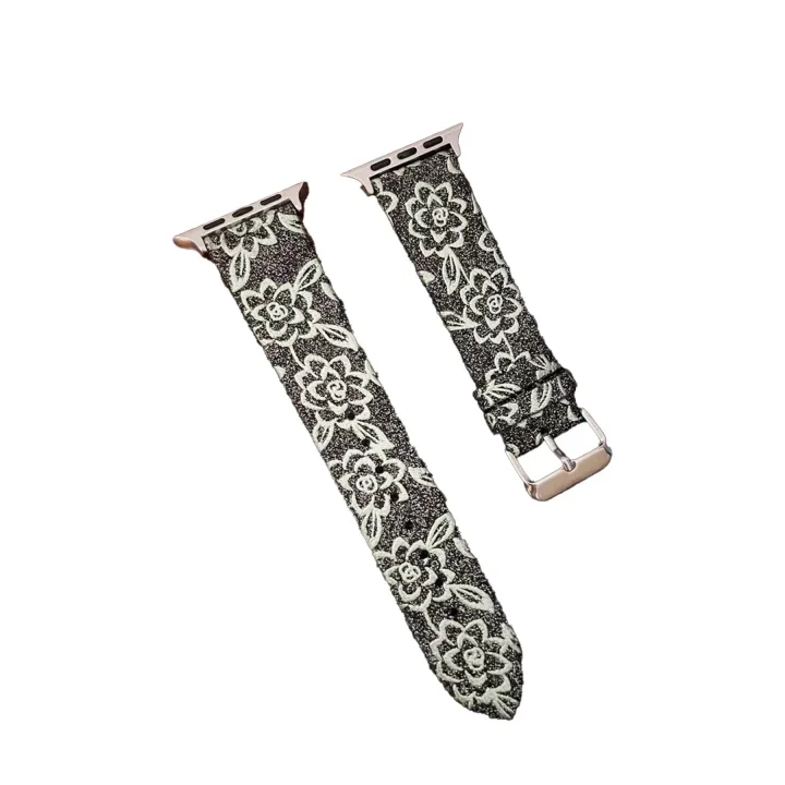 Mey İthalat®  Apple Watch 38mm Creeper Desenli Kordon - Siyah