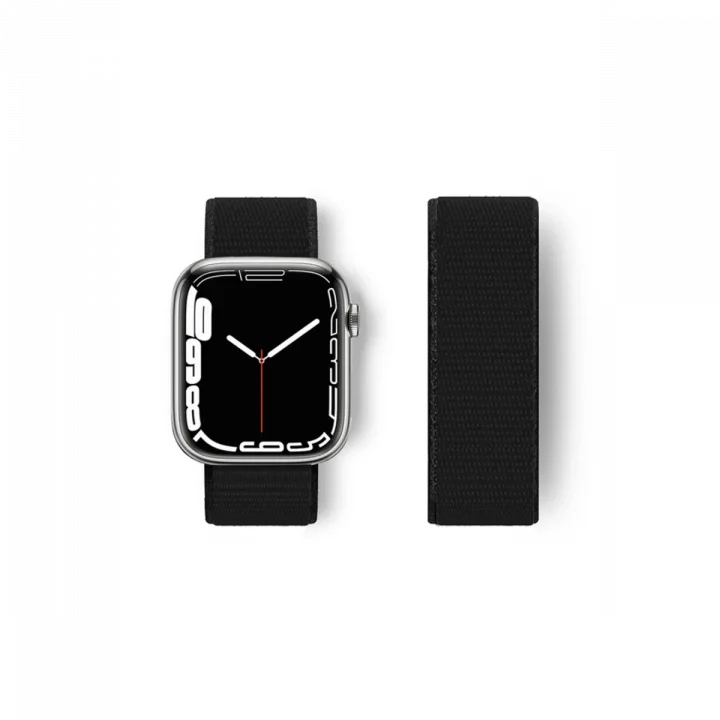 Mey İthalat®  Apple Watch 38mm Hasırlı Cırtcırtlı Kordon - Siyah