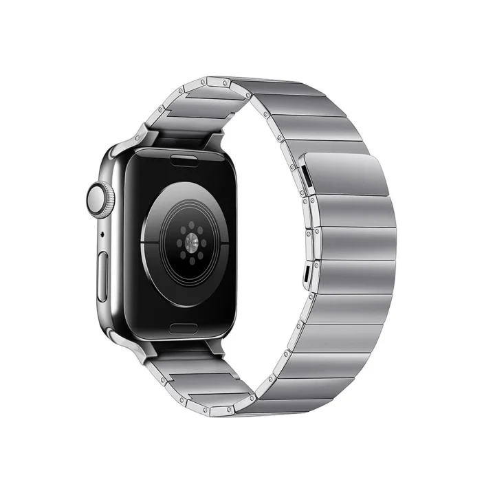 Mey İthalat®  Apple Watch 38mm KR404 Huks Kordon - Gümüş