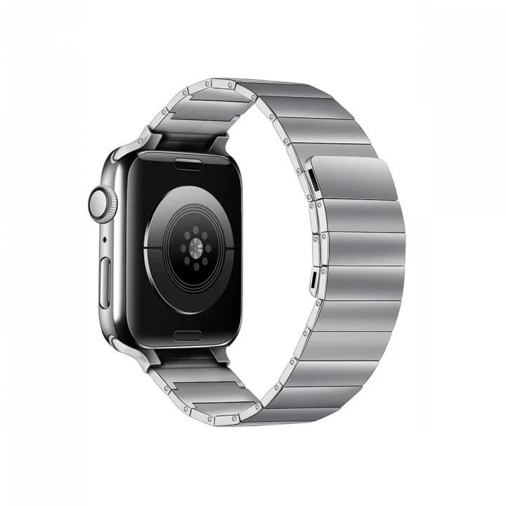 Mey İthalat®  Apple Watch 38mm KR404 Huks Kordon - Gümüş