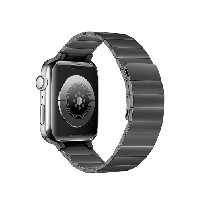 Mey İthalat®  Apple Watch 38mm KR404 Huks Kordon - Siyah