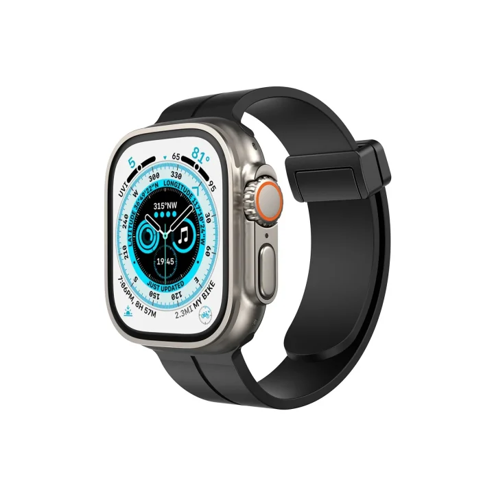 Mey İthalat®  Apple Watch 38mm KR412 Elegance Stylısh Kordon - Siyah