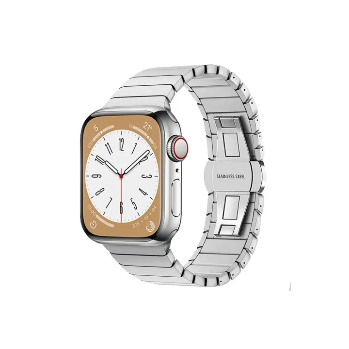 Mey İthalat®  Apple Watch 38mm KR413 Fine Steel Kordon - Gümüş