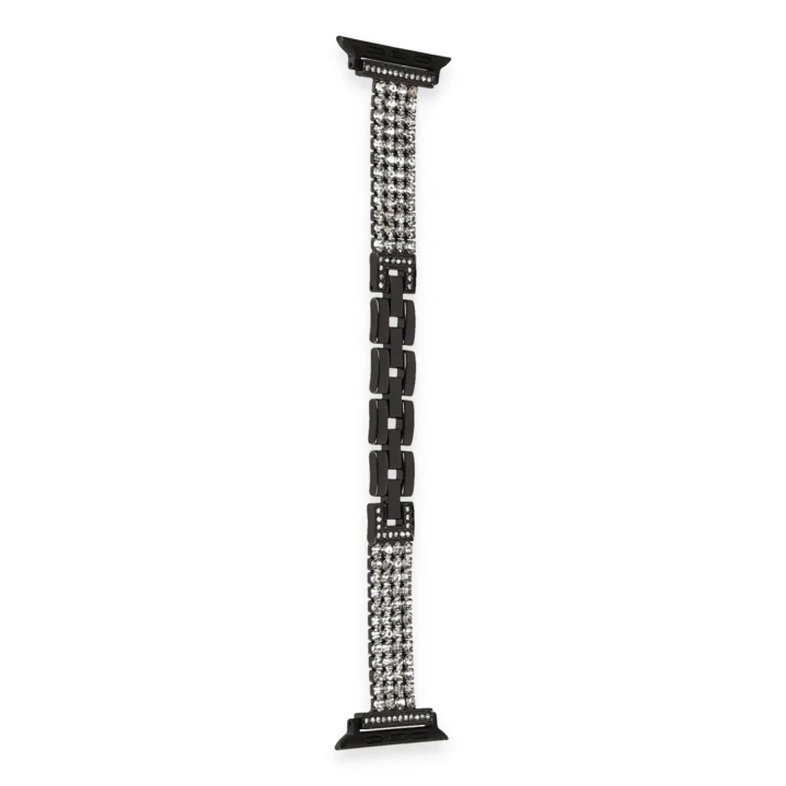 Mey İthalat®  Apple Watch 38mm Live Taşlı Kordon - Siyah
