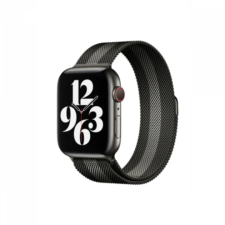 Mey İthalat®  Apple Watch 38mm Metal Mıknatıslı Kordon - Siyah-Beyaz
