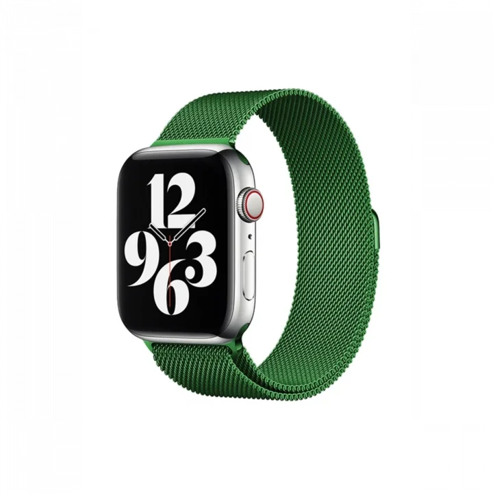 Mey İthalat®  Apple Watch 38mm Metal Mıknatıslı Kordon - Yeşil