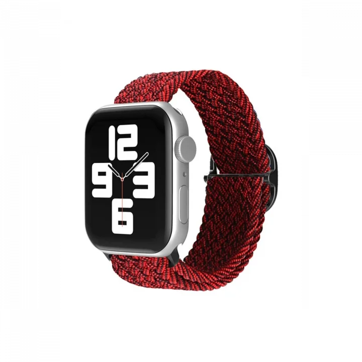 Mey İthalat®  Apple Watch 38mm Star Kordon - Siyah-Bordo