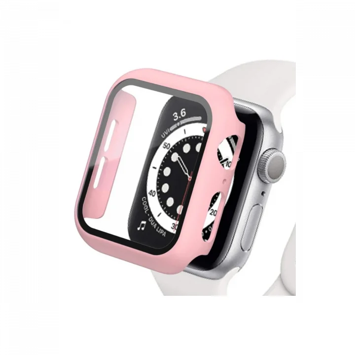 Mey İthalat®  Apple Watch 41mm Camlı Kasa Ekran Koruyucu - Rose Gold