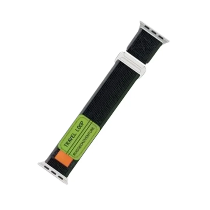 Mey İthalat®  Apple Watch 42mm Alice Kumaş Kordon - Yeşil-Gri