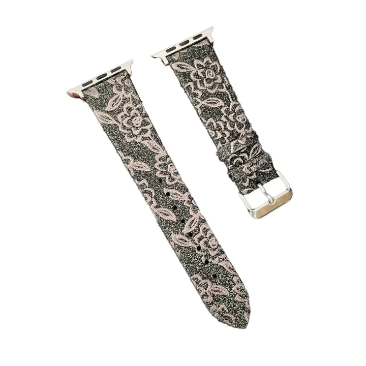 Mey İthalat®  Apple Watch 42mm Creeper Desenli Kordon - Kahverengi