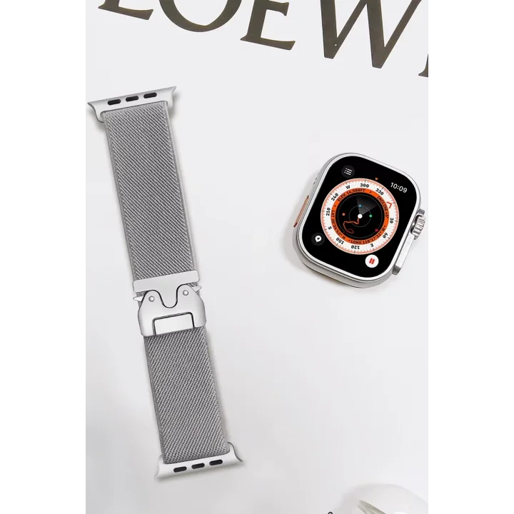Mey İthalat®  Apple Watch 42mm Forest Kumaş Kordon - Titan Gri