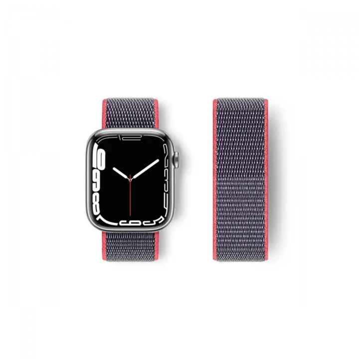 Mey İthalat®  Apple Watch 42mm Hasırlı Cırtcırtlı Kordon - Pembe