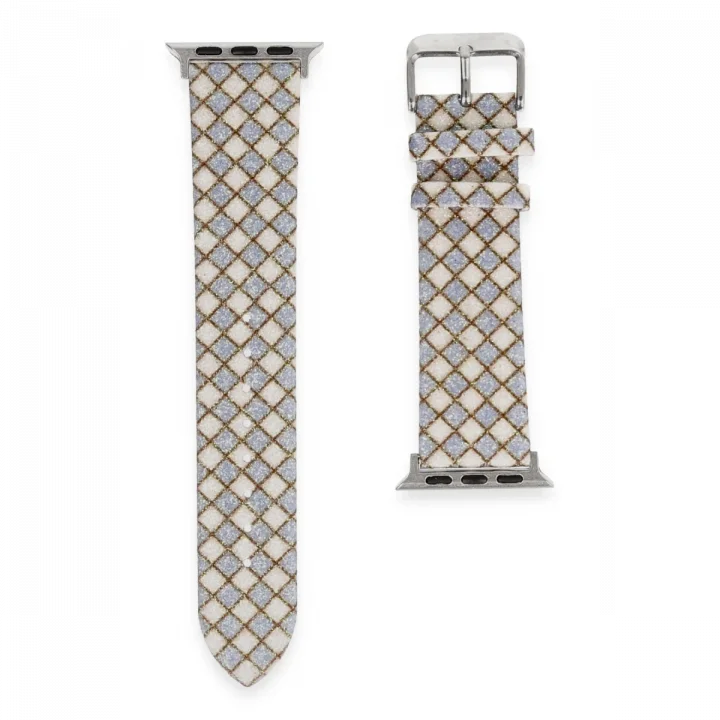 Mey İthalat®  Apple Watch 42mm Karo Motif Kordon - Lila