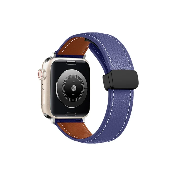 Mey İthalat®  Apple Watch 42mm KR414 Daks Deri Kordon - Lacivert